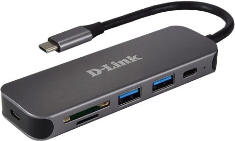D-Link 5-in-1 USB-C Hub with Card Reader (DUB-2325)