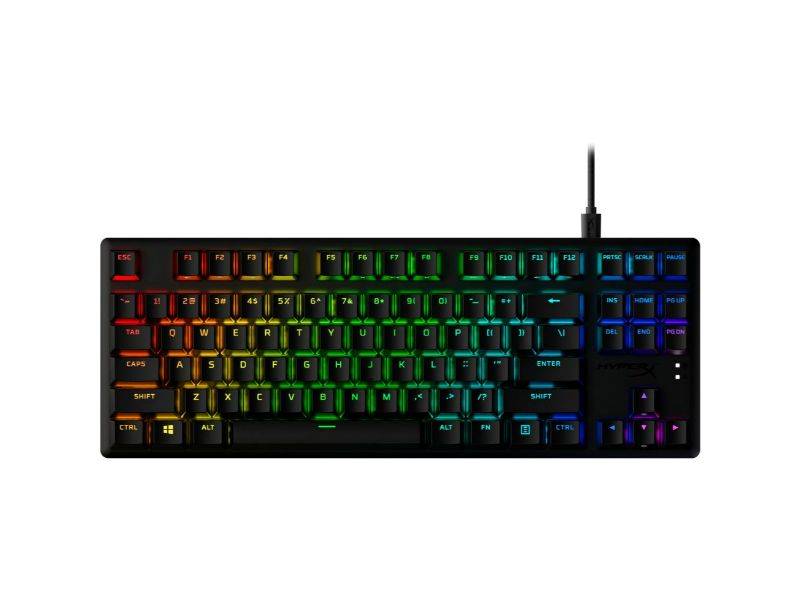 HyperX Alloy Origins Core PBT HX Aqua Mechanical Tenkeyless Gaming Keyboard (US Layout) - Black - 639N9AA