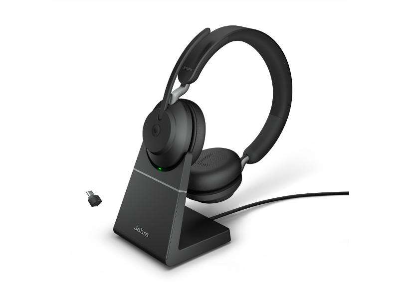 Jabra Evolve2 65, Link380c MS Stereo Stand Black