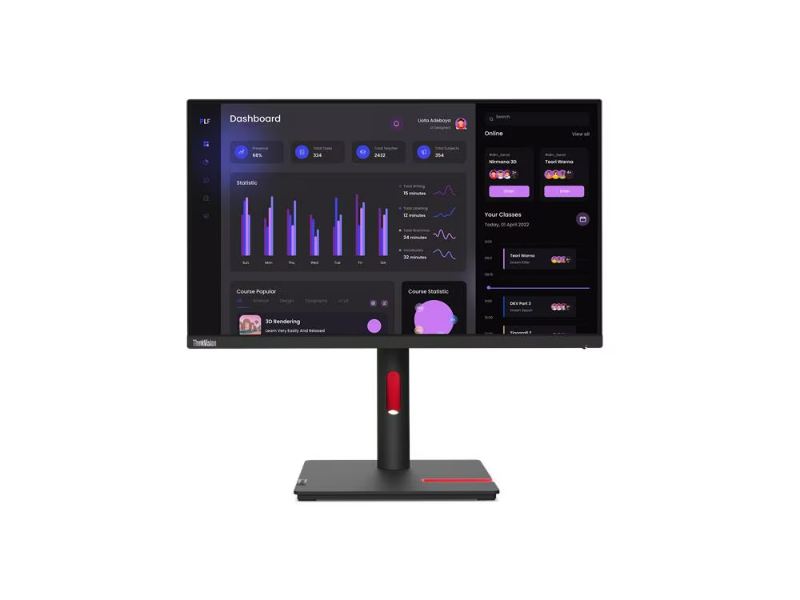 Monitor Lenovo ThinkVision T24i-30 23.8'' IPS FHD, HDMΙ, Display Port, VGA, Height adjustable, 3 Years Warranty 63CFMAR3EU