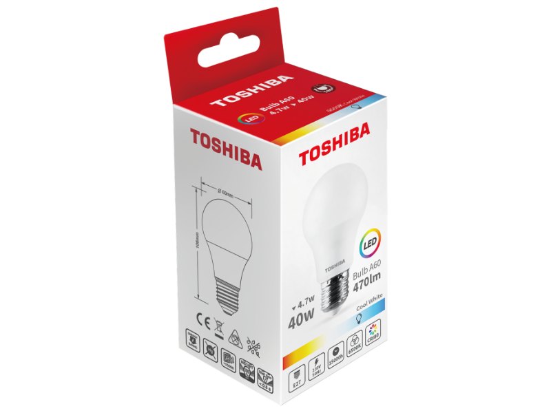 TOSHIBA LED A60 E27 4.7W 6500K