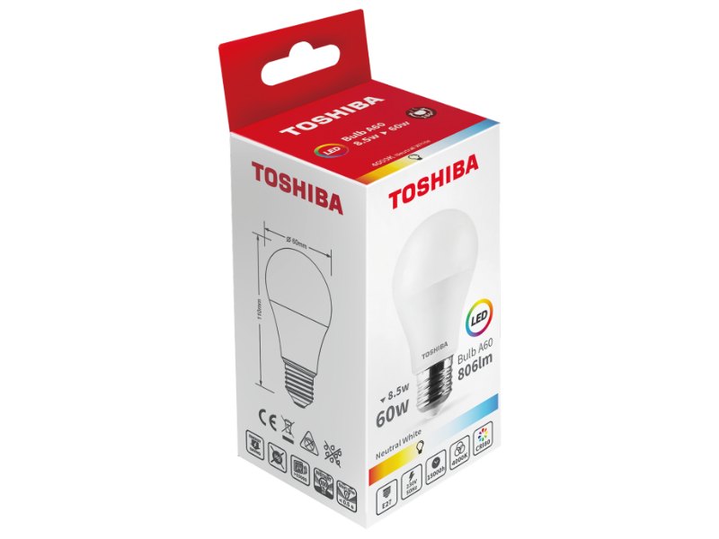 TOSHIBA LED A60 E27 8.5W 4000K