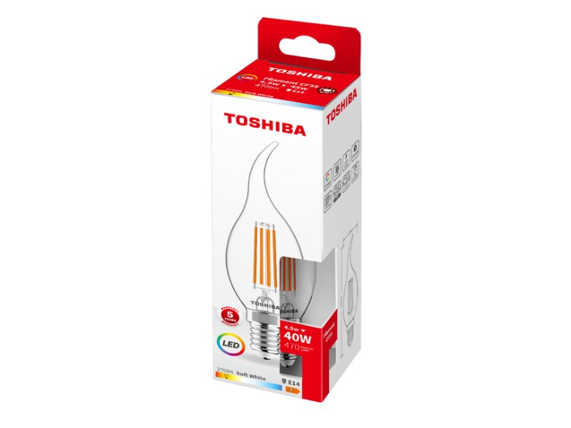 TOSHIBA LED FILAMENT CF35 E14 4.5W 2700K