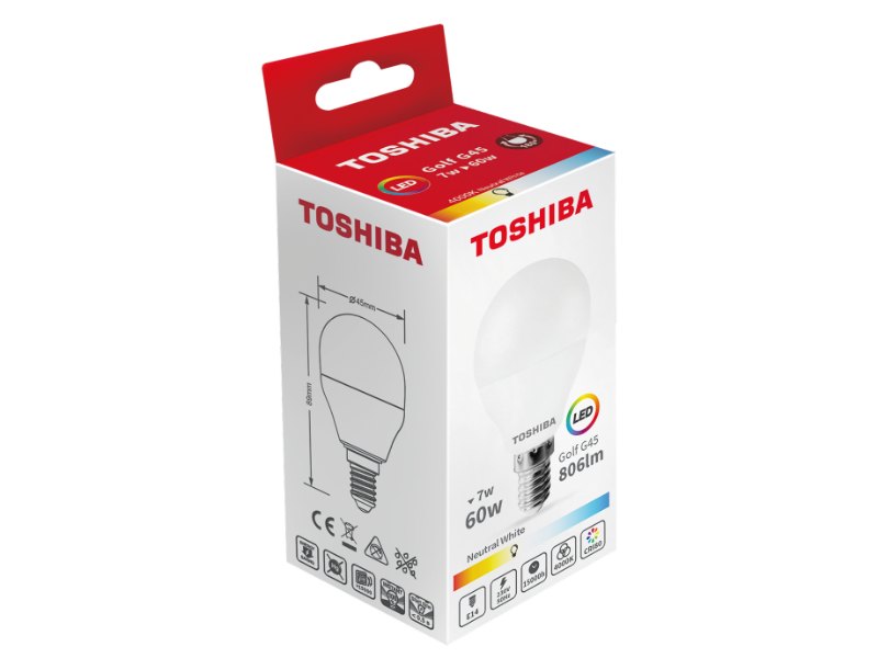 TOSHIBA LED G45 E14 7W 4000K