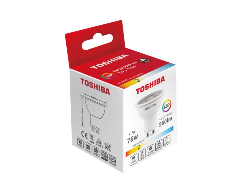 TOSHIBA LED GU10 7W 3000K TOSHIBA LED GU10 7W 3000K