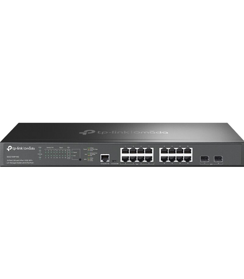 Tp-Link Omada 16-Port 2.5G and 2-Port 10GE SFP+ L2+ Managed Switch with 8-Port PoE+ (SG3218XP-M2)